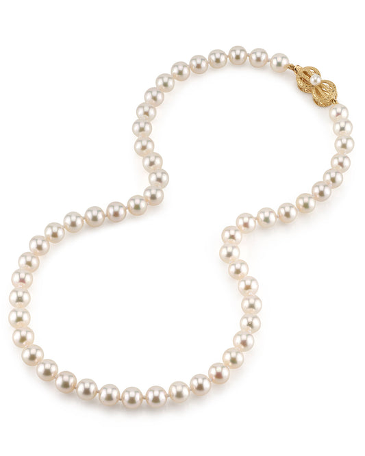 White Akoya Pearl Necklace in AAA Quality 3