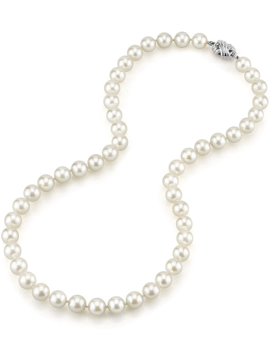 White Akoya Pearl Necklace in AAA Quality 4