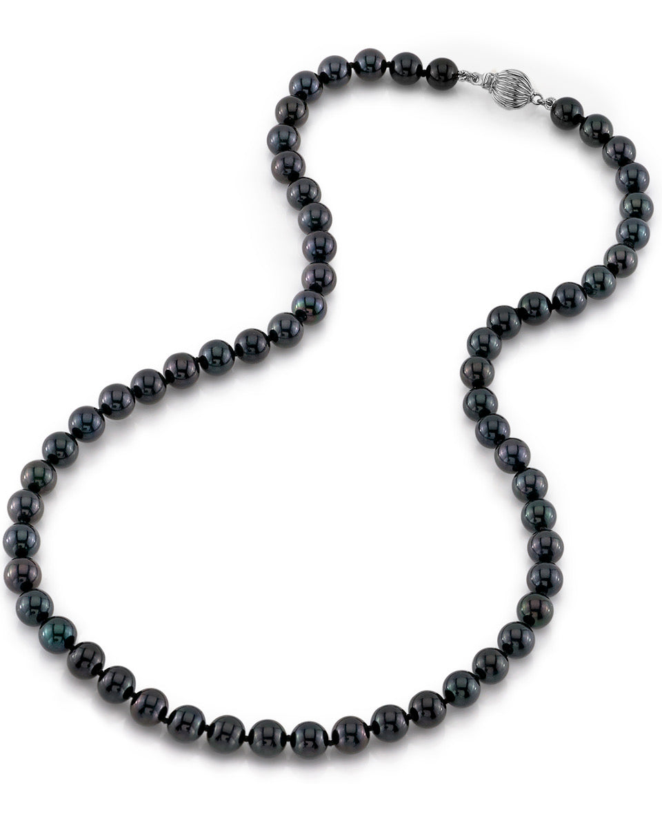 Black Akoya Pearl Necklace in AAA Quality 2