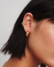 Beaded Stone Double Ear Cuff | 18k Gold Vermeil/Cubic Zirconia