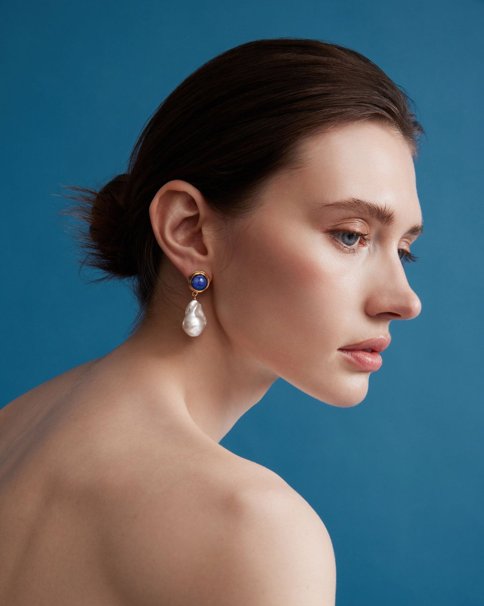 Azure Glow Baroque Pearl Earring