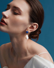 Azure Glow Baroque Pearl Earring