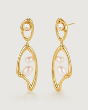 Bamboo Stud Pearl Earring