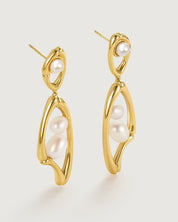 Bamboo Stud Pearl Earring