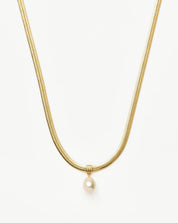 Baroque Pearl Snake Chain Pendant Necklace | 18k Gold Plated Vermeil/Pearl