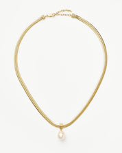 Baroque Pearl Snake Chain Pendant Necklace | 18k Gold Plated Vermeil/Pearl