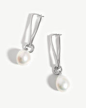 Baroque Pearl Twisted Drop Earrings | Silver Plated/Pearl