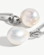 Baroque Pearl Twisted Drop Earrings | Silver Plated/Pearl