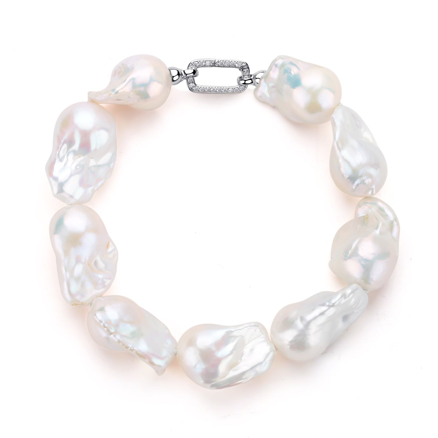 Large White Baroque Freshwater Pearl Bracelet