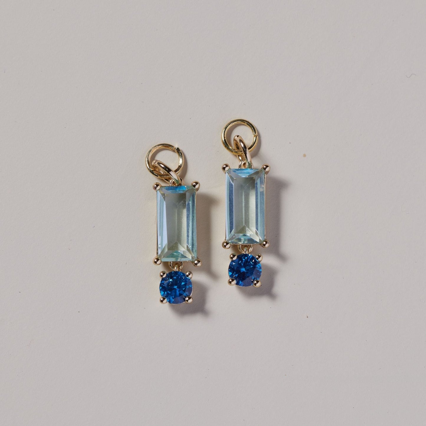 Blue Crystal Baguette Charm Set