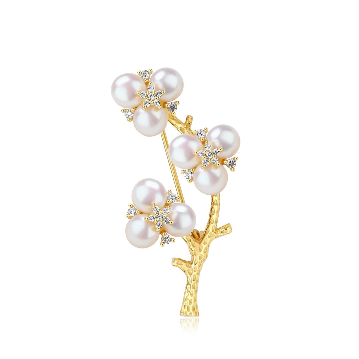 Freshwater Pearls Floral Design Brooch