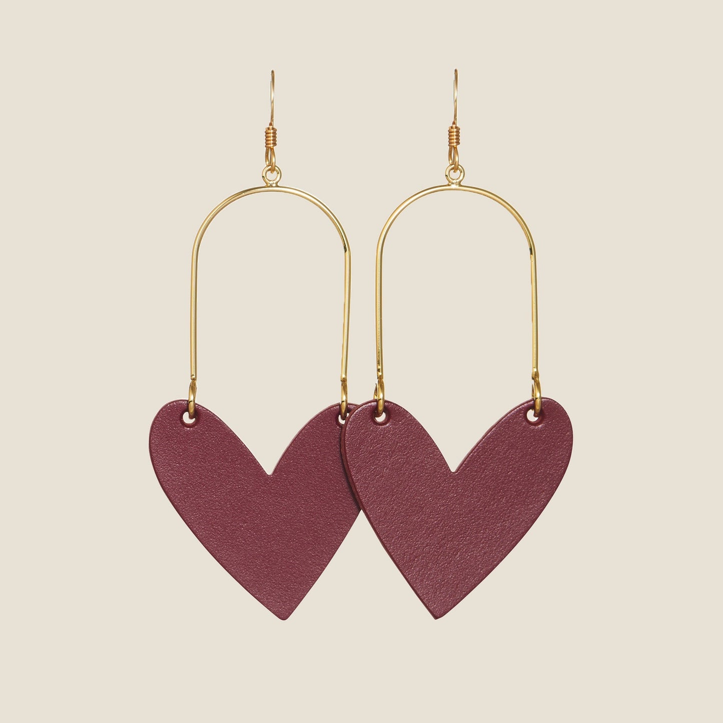 Burgundy Heart Shaped Pendant Necklace