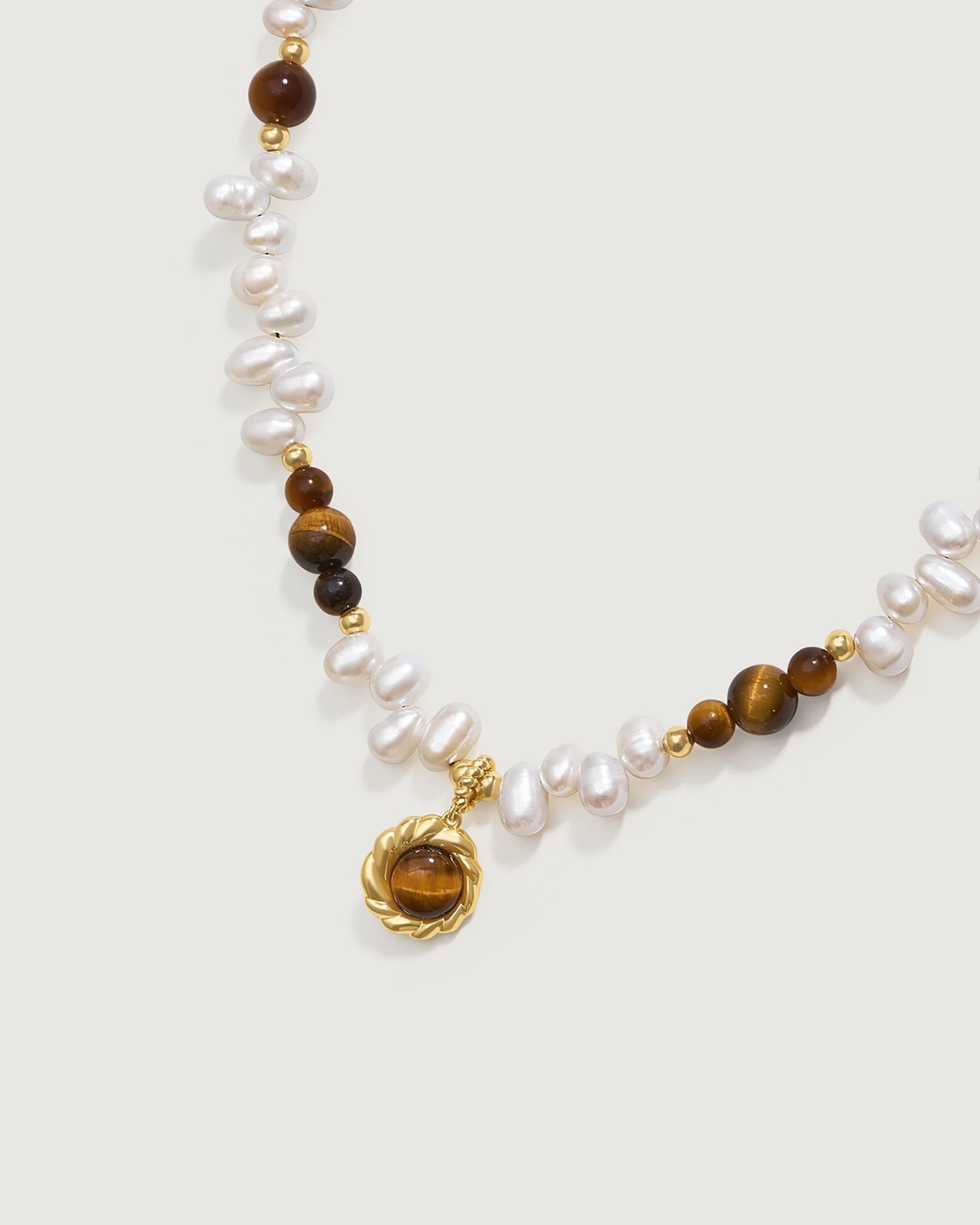 Caramel Coffee Tigerite Pearl Necklace