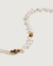 Caramel Coffee Tigerite Pearl Necklace