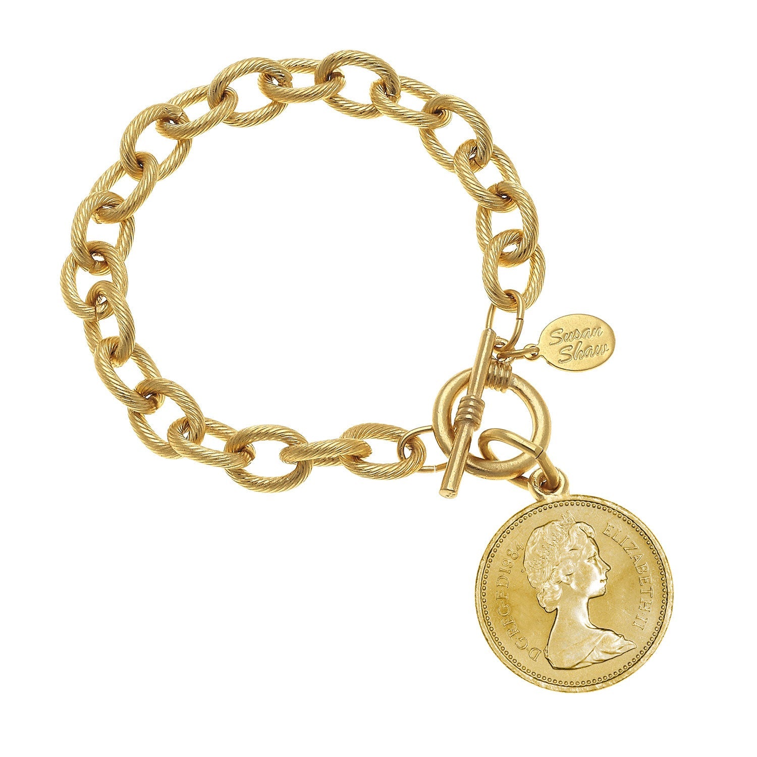 Queen Elizabeth II Coin Chain Bracelet