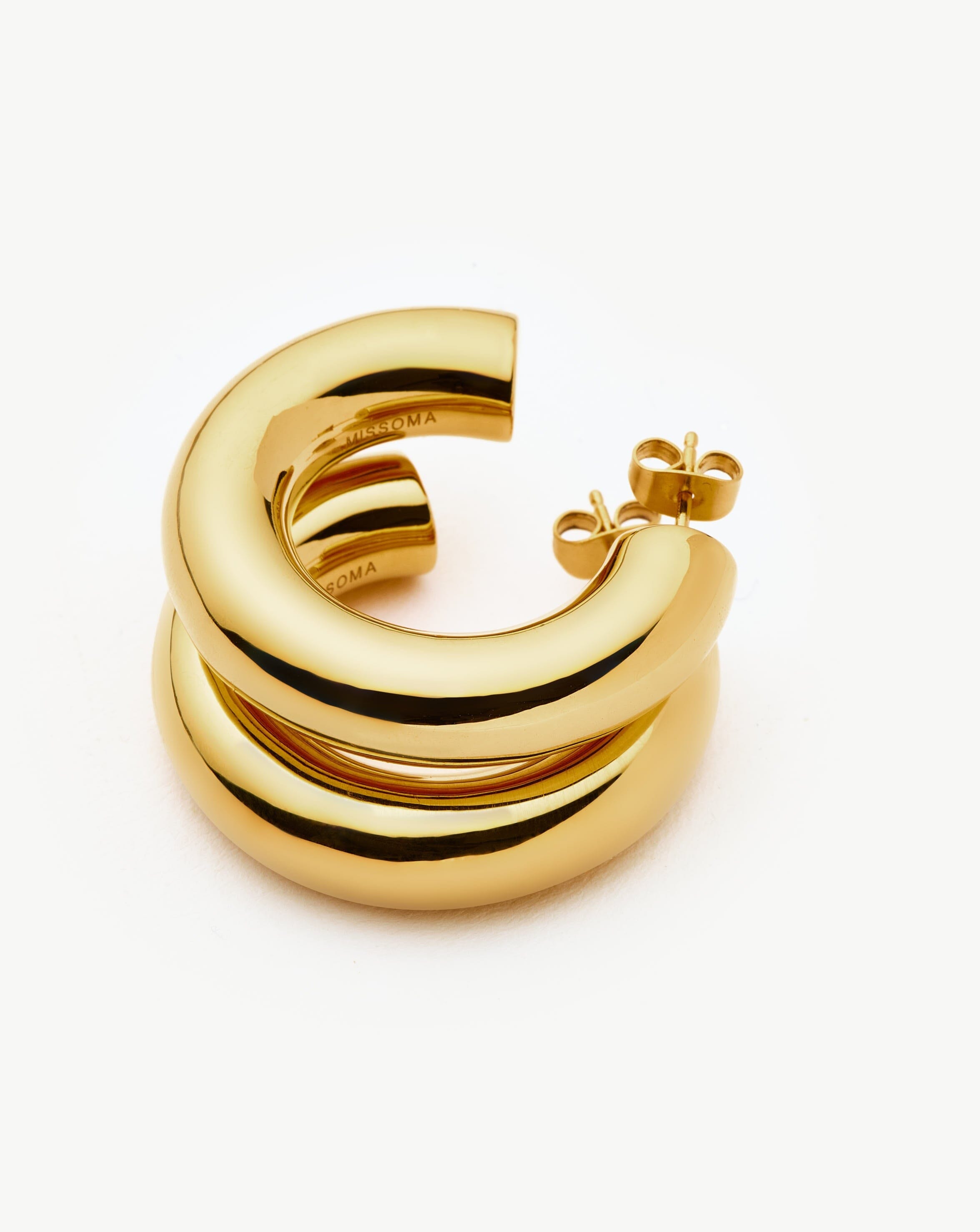 Chubby Large Hoop Earrings | 18k Gold Plated