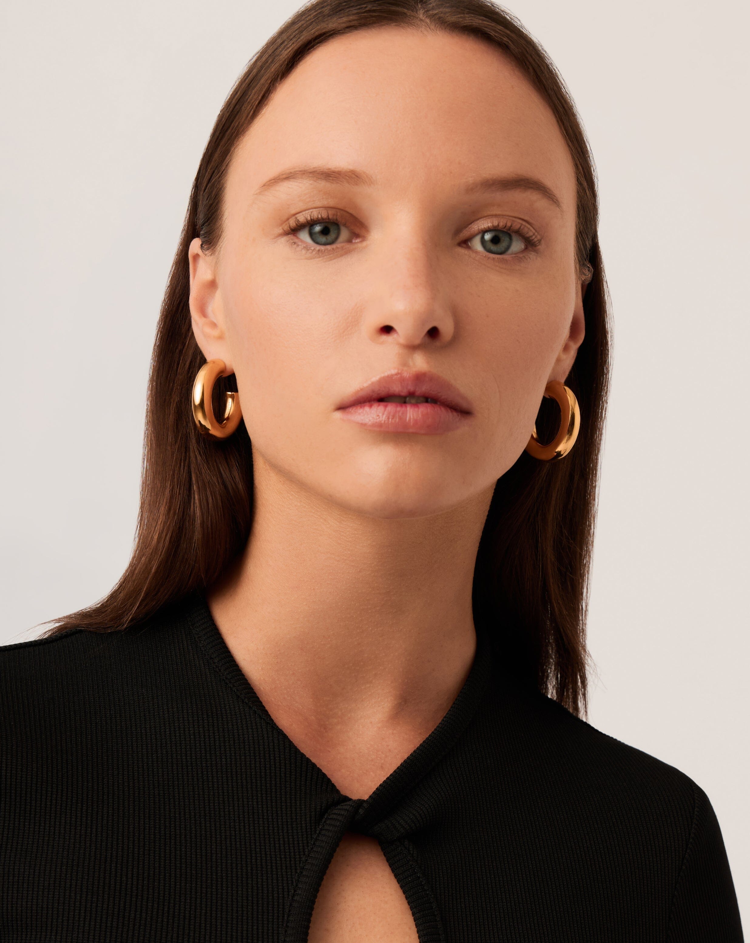 Chubby Large Hoop Earrings | 18k Gold Plated