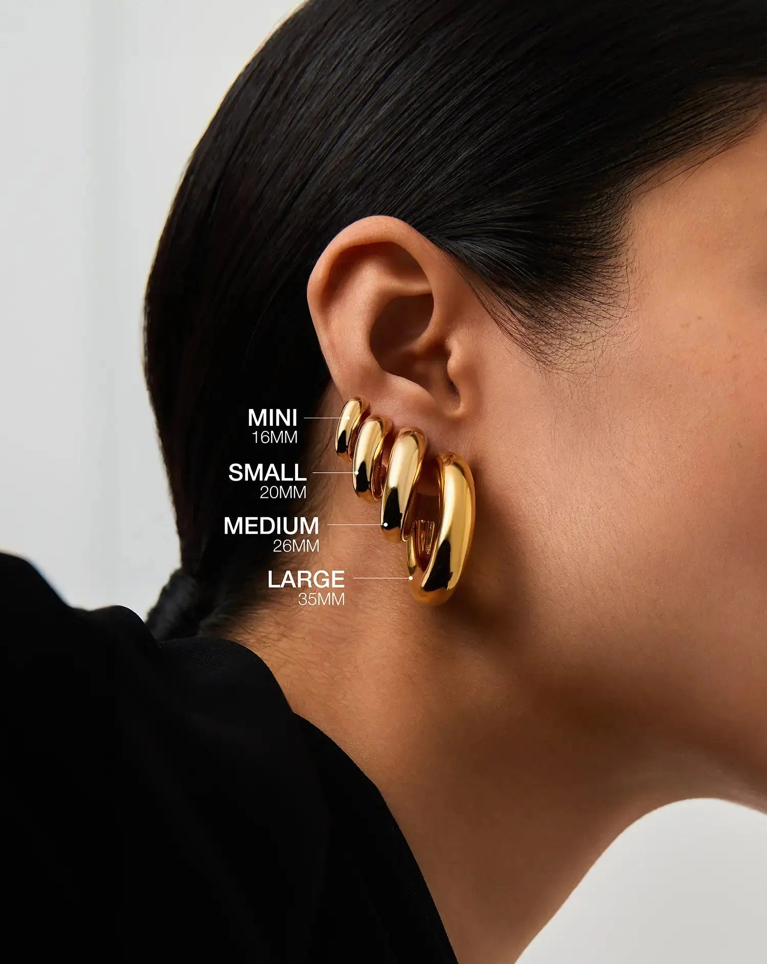 Chubby Large Hoop Earrings | 18k Gold Plated