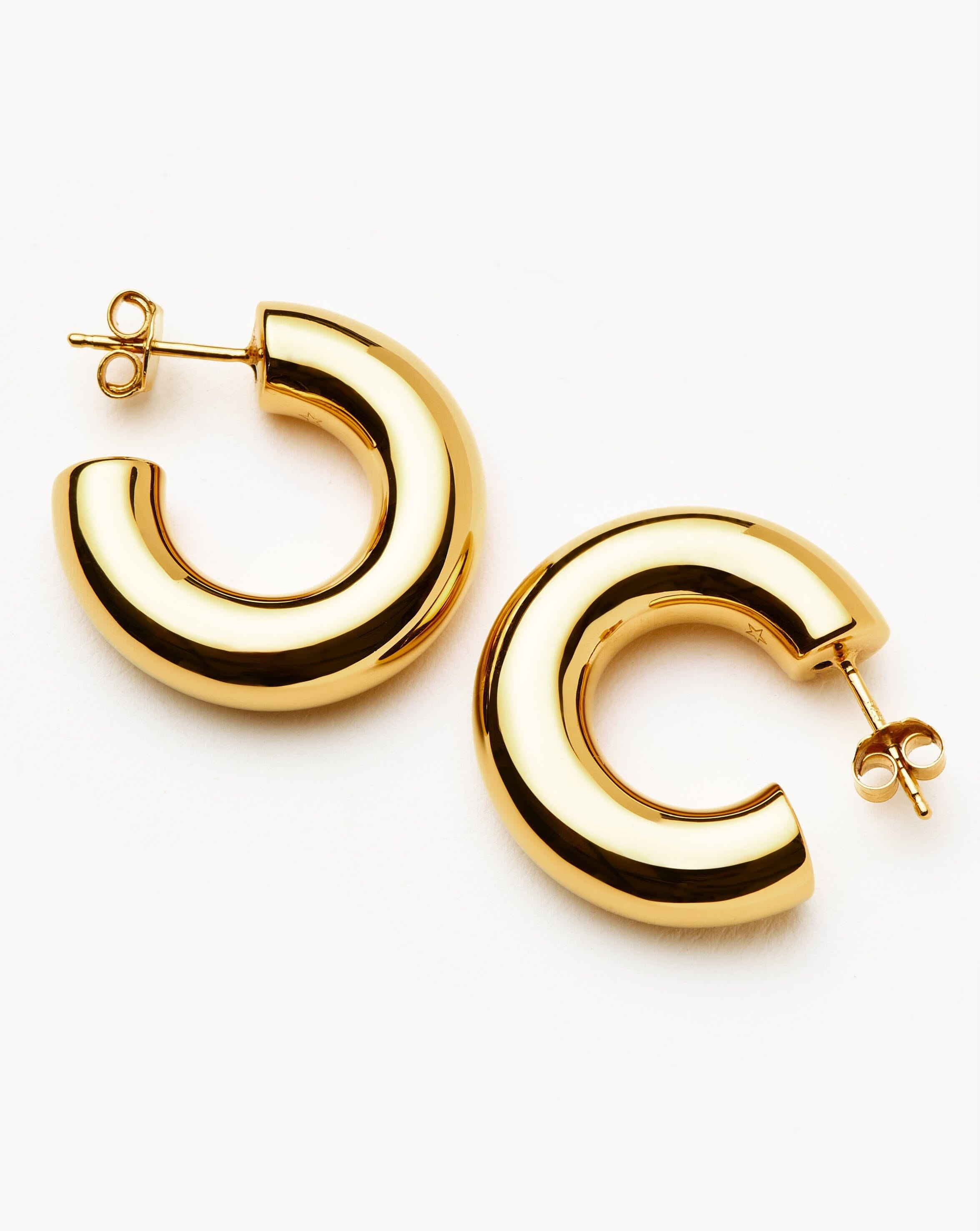 Chubby Medium Hoop Earrings | 18k Gold Vermeil