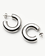 Chubby Medium Hoop Earrings | Sterling Silver