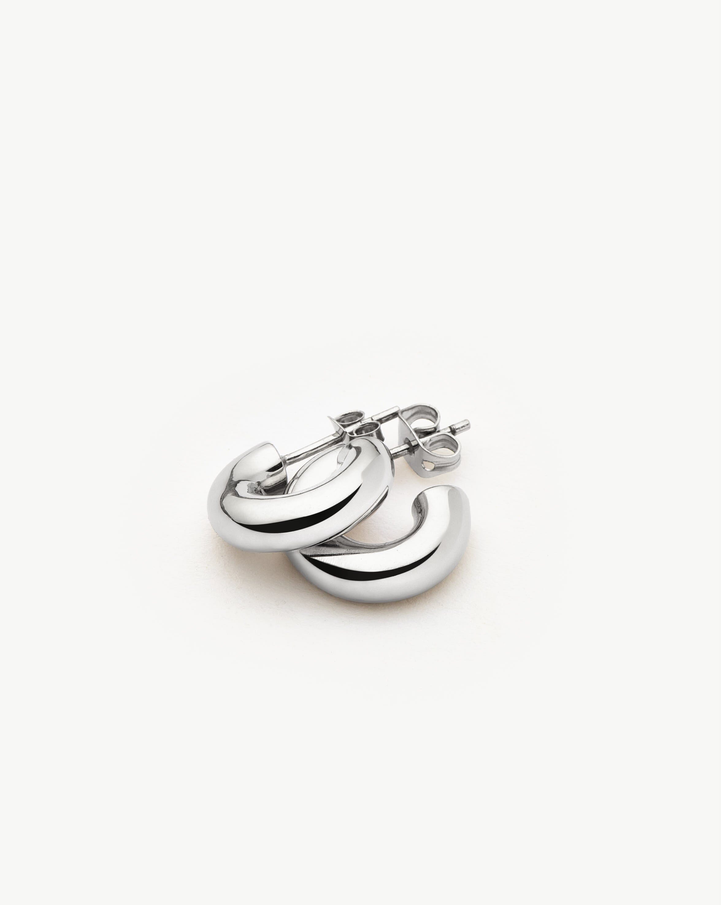 Chubby Mini Hoop Earrings | Sterling Silver