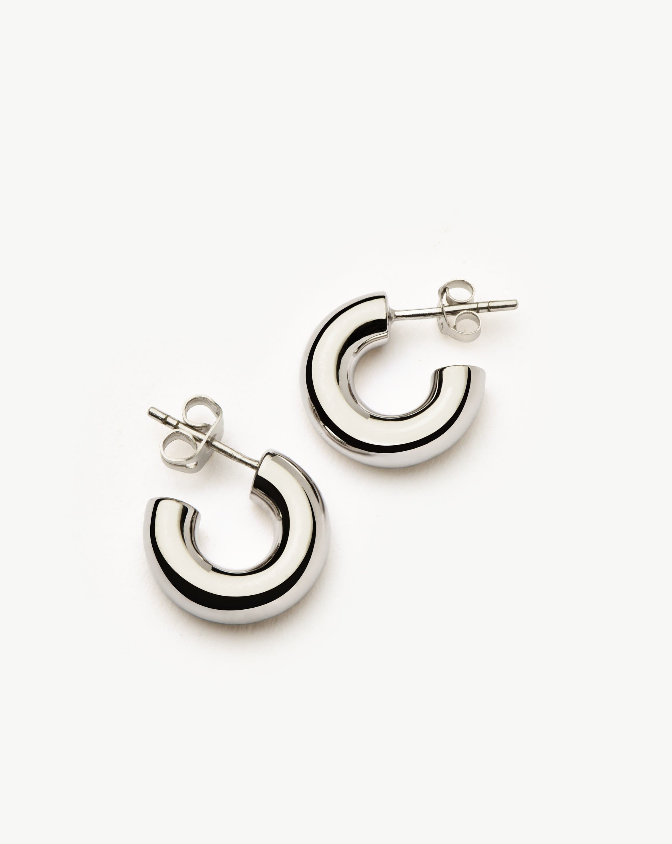 Chubby Mini Hoop Earrings | Sterling Silver