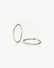 Classic Medium Hoop Earrings | Rhodium Plated on Recycled Sterling Silver