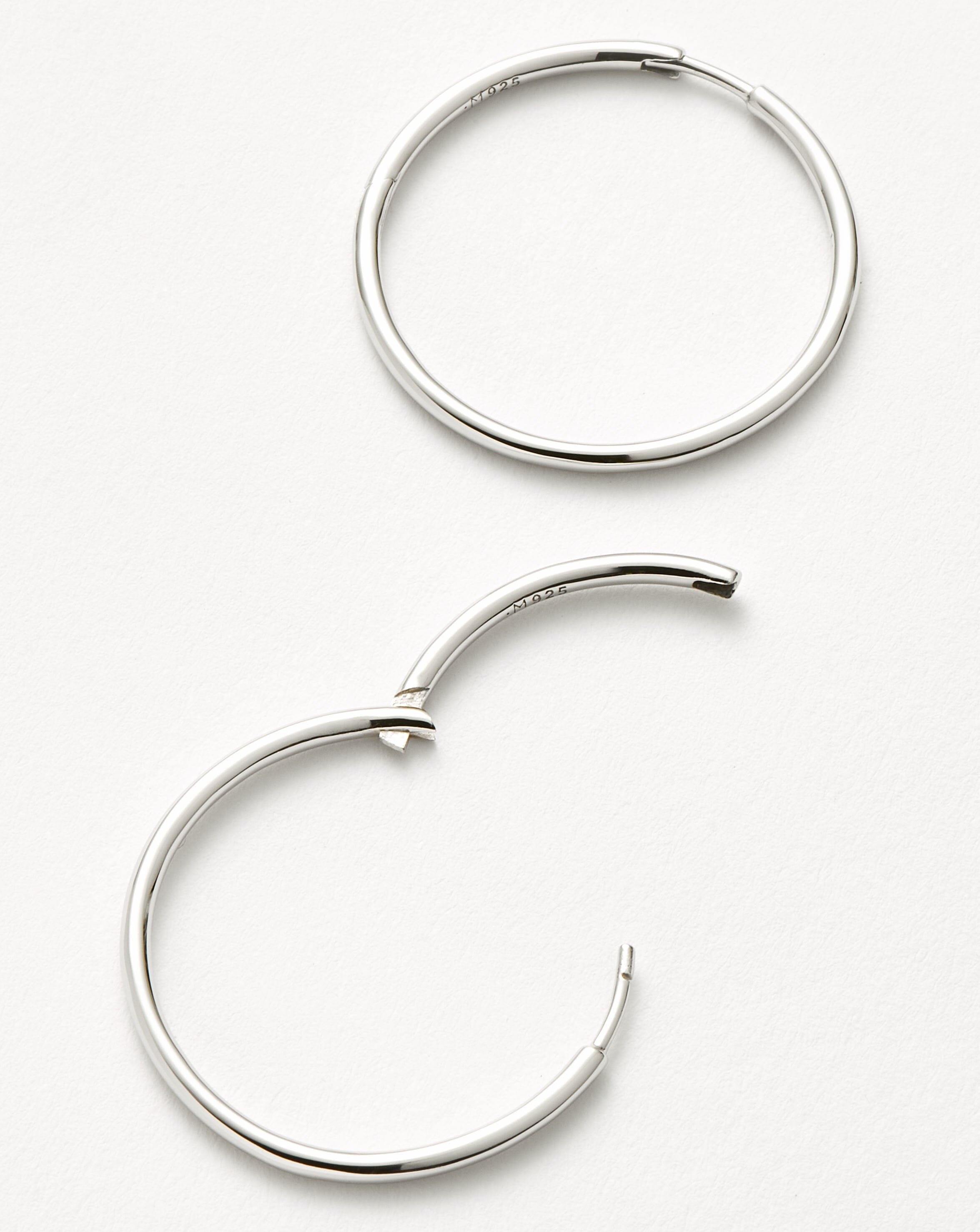 Classic Medium Hoop Earrings | Rhodium Plated on Recycled Sterling Silver