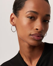 Classic Medium Hoop Earrings | Rhodium Plated on Recycled Sterling Silver