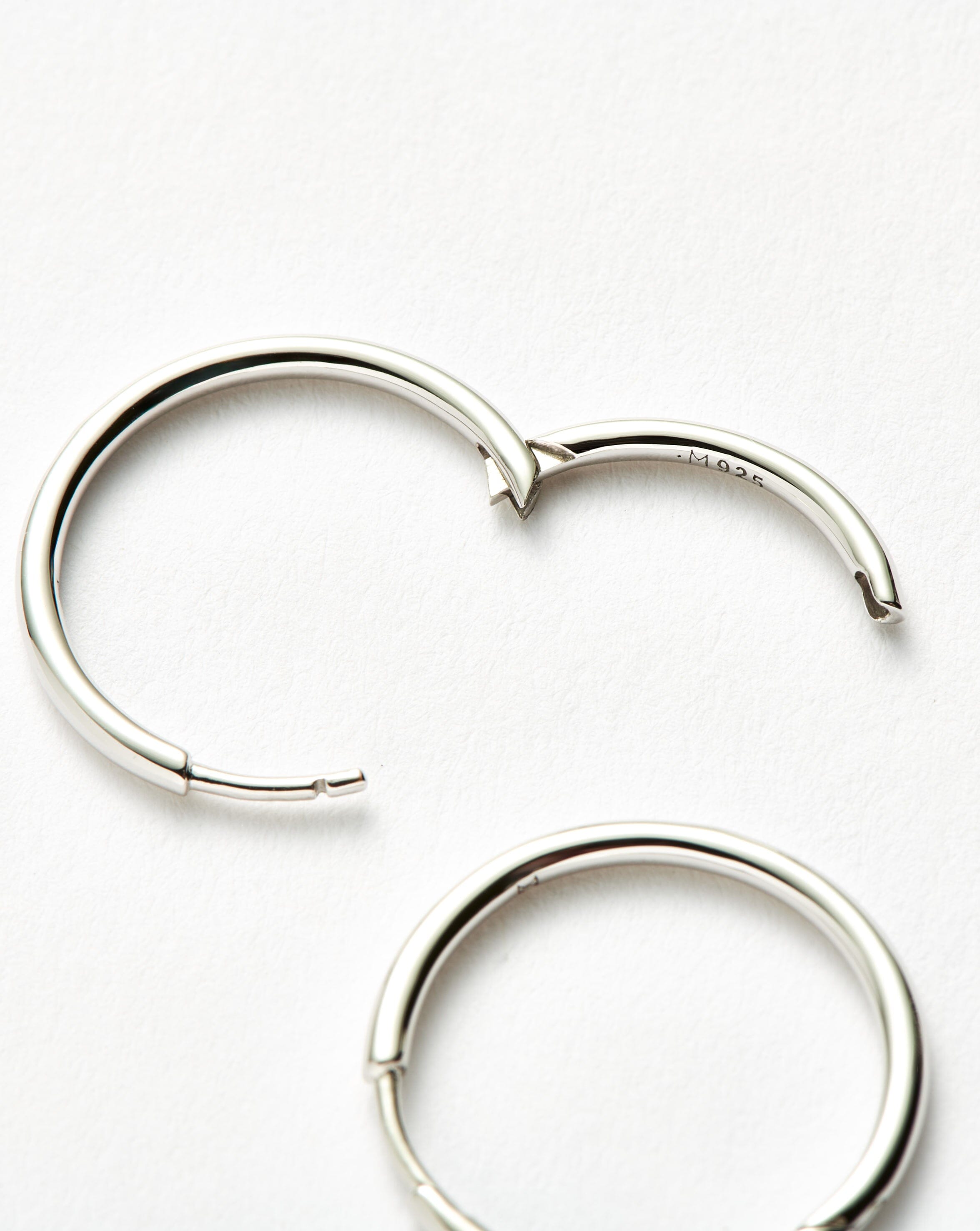 Classic Small Hoop Earrings  | Rhodium Plated on Recycled Sterling Silver