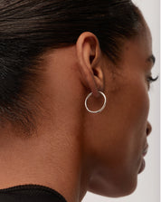 Classic Small Hoop Earrings  | Rhodium Plated on Recycled Sterling Silver