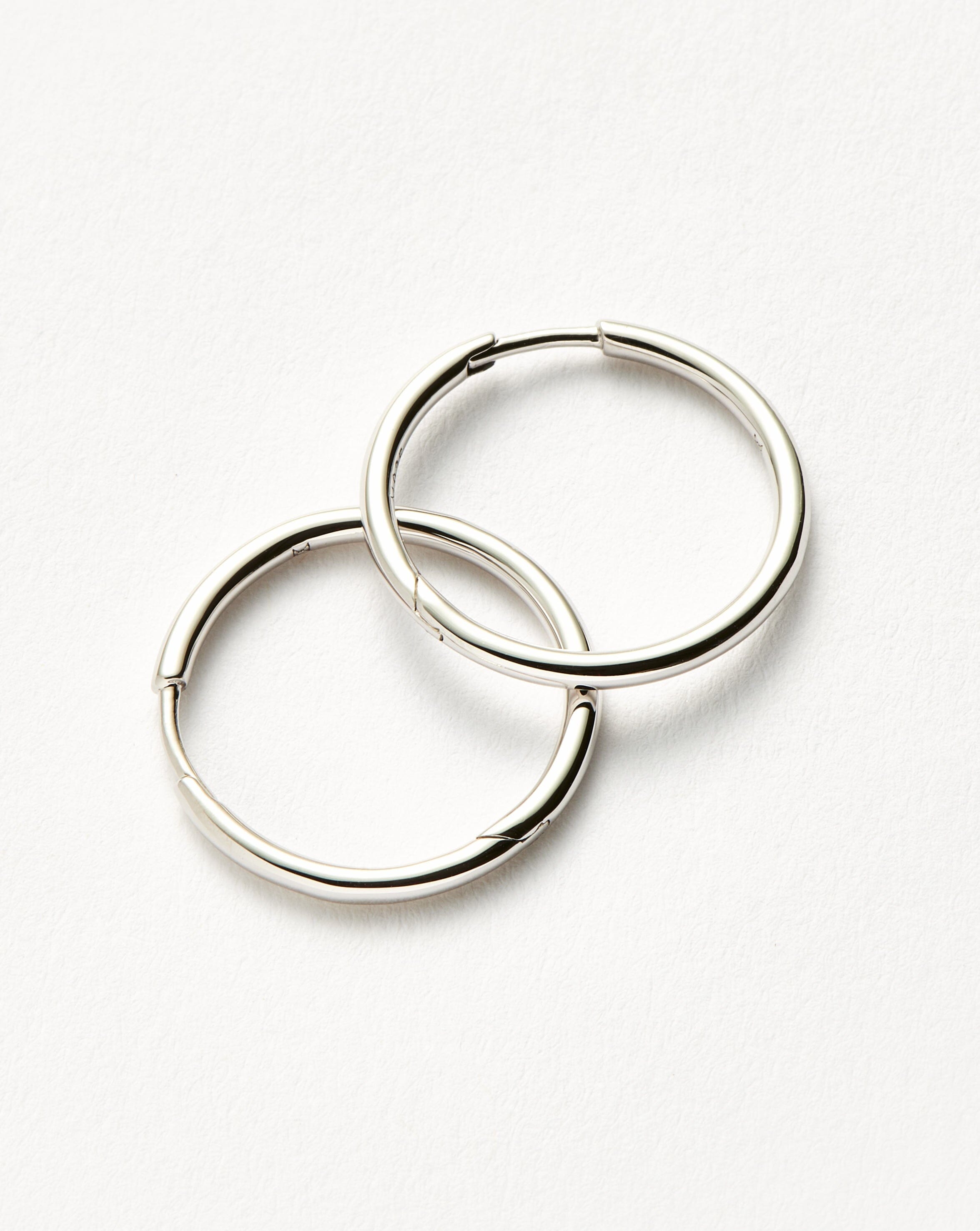 Classic Small Hoop Earrings  | Rhodium Plated on Recycled Sterling Silver