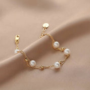 Layered Freshwater Pearl Bracelet 14K Yellow Gold