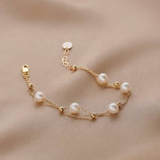 Layered Freshwater Pearl Bracelet 14K Yellow Gold