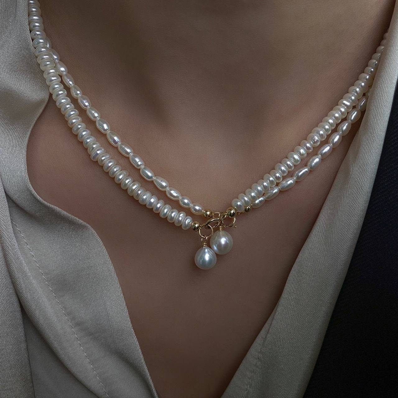 Elegant Rice Pearls Necklace for Everyday Wear