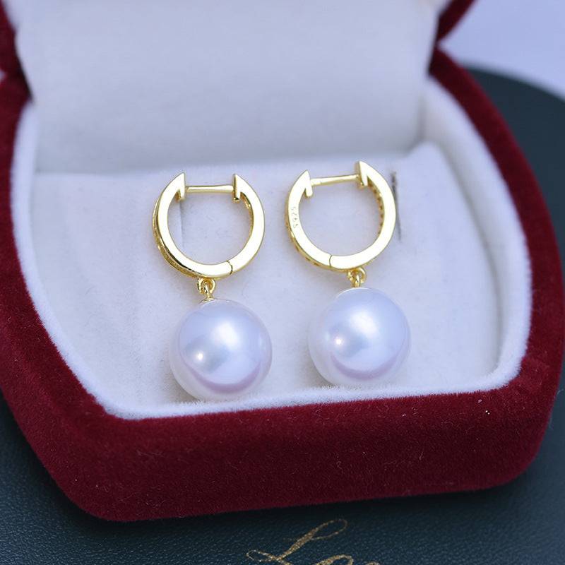 Freshwater Pearl and Zirconia Earrings in Elegant Design