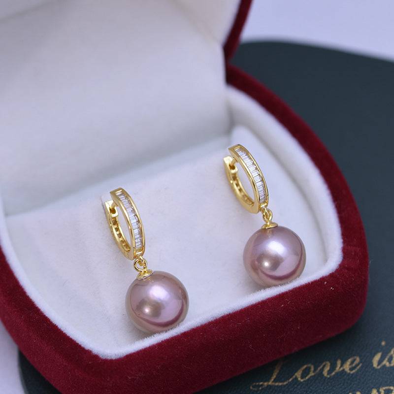 Freshwater Pearl and Zirconia Earrings in Elegant Design