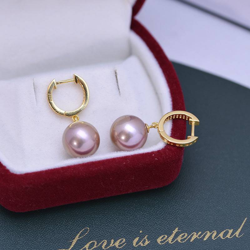 Freshwater Pearl and Zirconia Earrings in Elegant Design