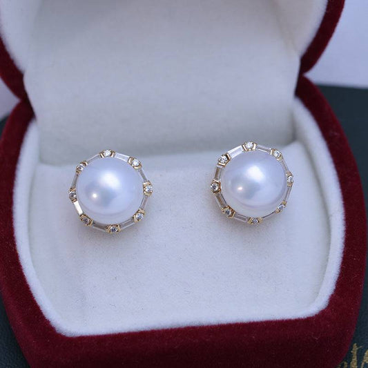 Freshwater Pearl and Zirconia Earrings Design