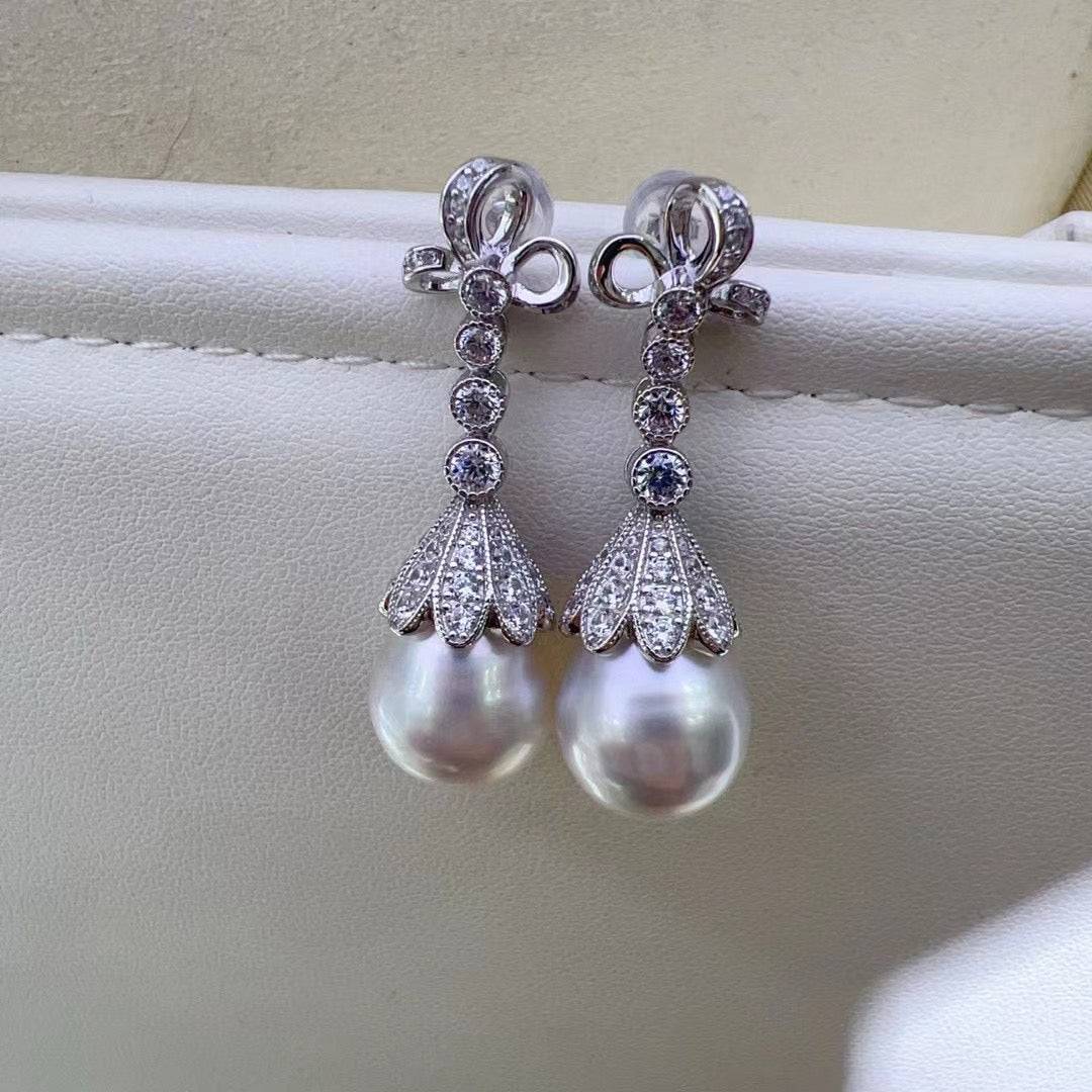 Freshwater Pearl Vintage Bowknot Drop Earrings