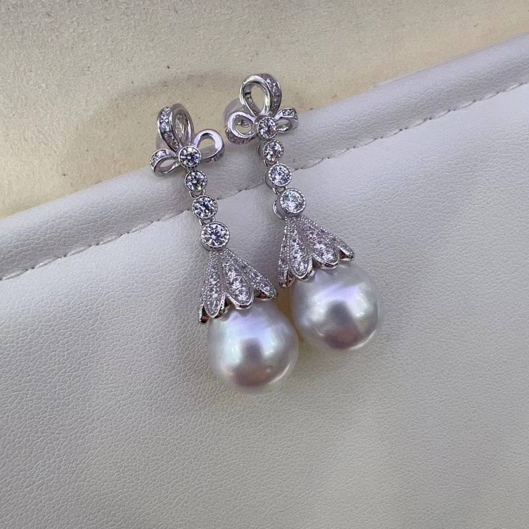 Freshwater Pearl Vintage Bowknot Drop Earrings