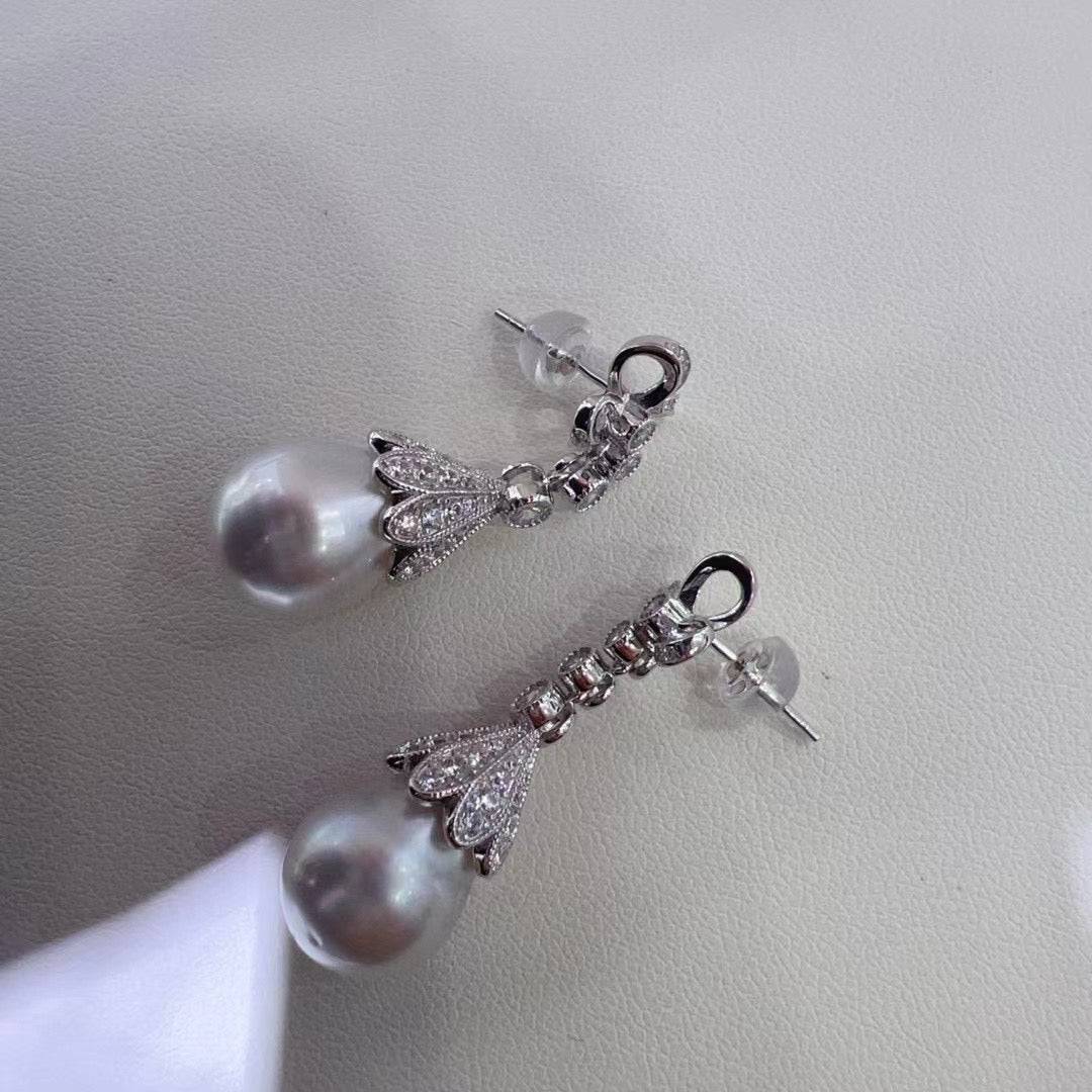 Freshwater Pearl Vintage Bowknot Drop Earrings