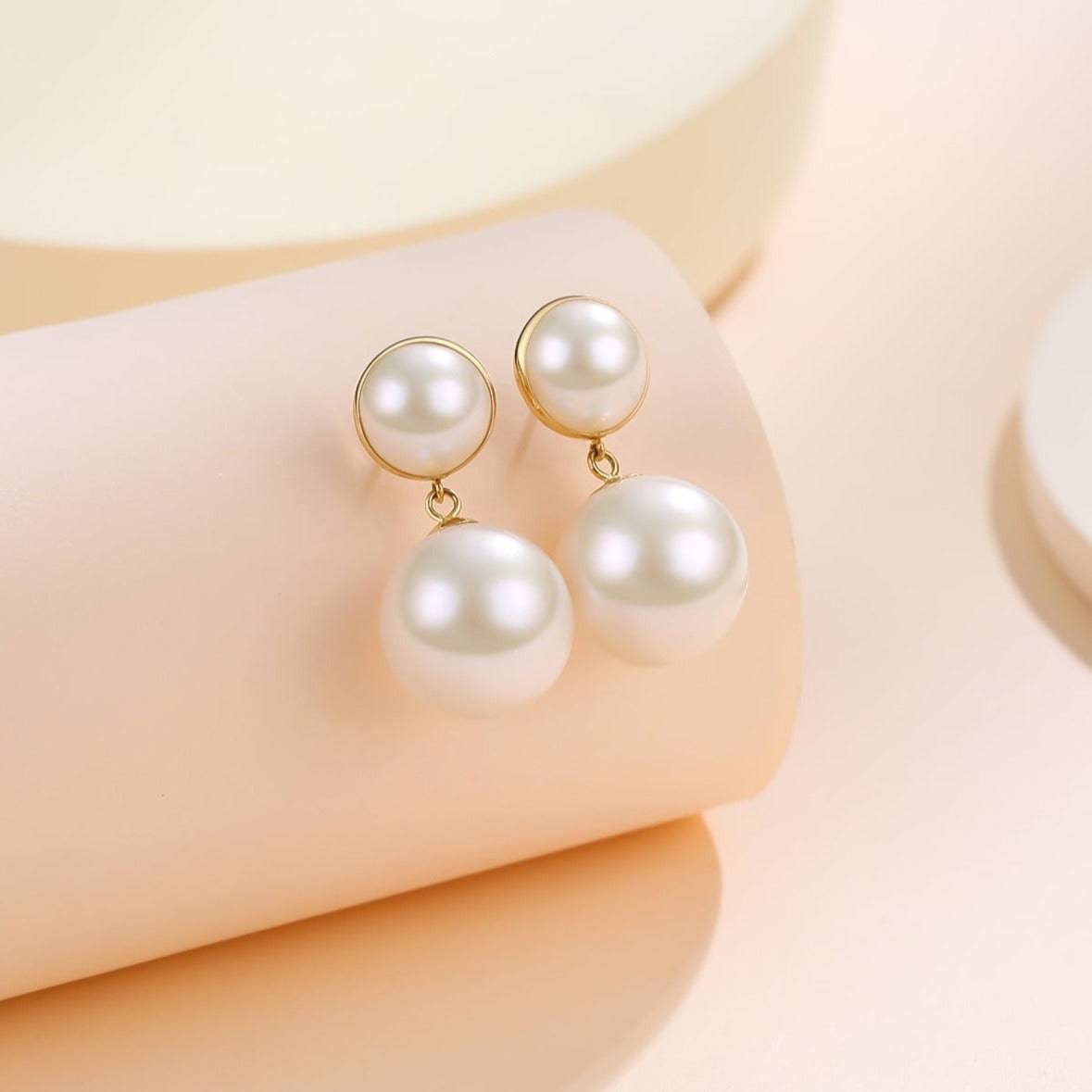 Mabe Pearl Drop Earrings in 11-12 mm Size