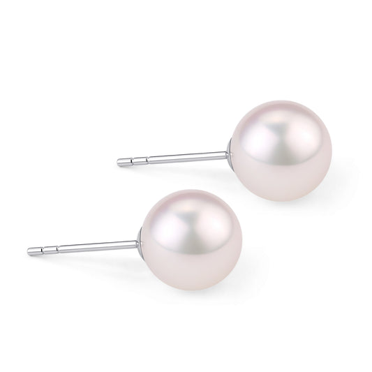 Sterling Silver 7-7.5mm Akoya Pearl Stud Earrings