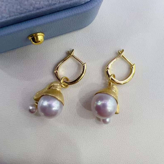 Freshwater Pearl Pendant Earrings for Girls