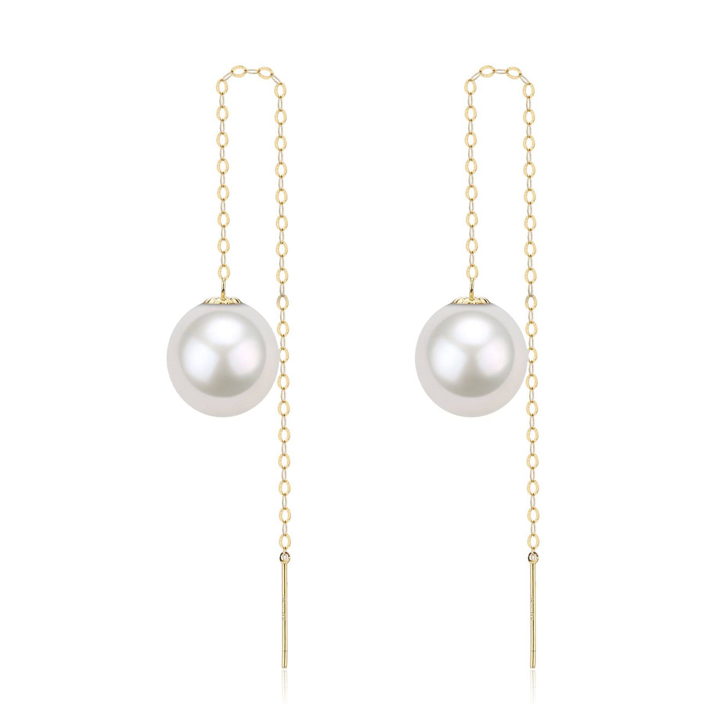 Elegant Freshwater Pearl Drop Ear Threaders