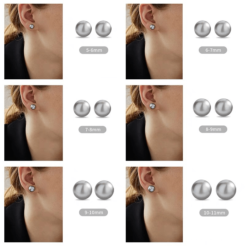 Grey Button Freshwater Pearl Stud Earrings