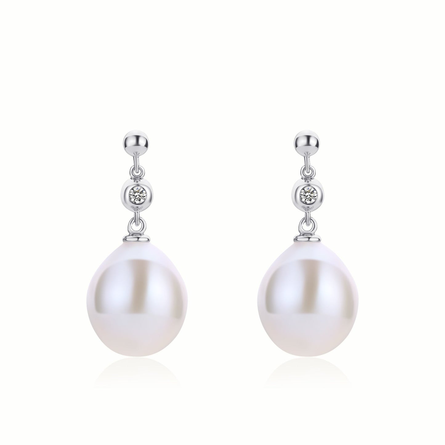 Elegant Baroque Drop Pearl and Cubic Zirconia Earrings