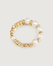 Elegant Pearl Ring On Elastic