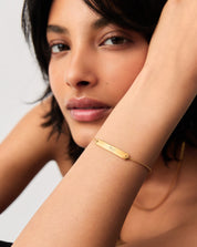 Engravable Bar Chain Bracelet | 18k Gold Vermeil